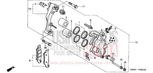 ETRIER DE FREIN AVANT (CM/DK/ED) XR650R3 de 2003
